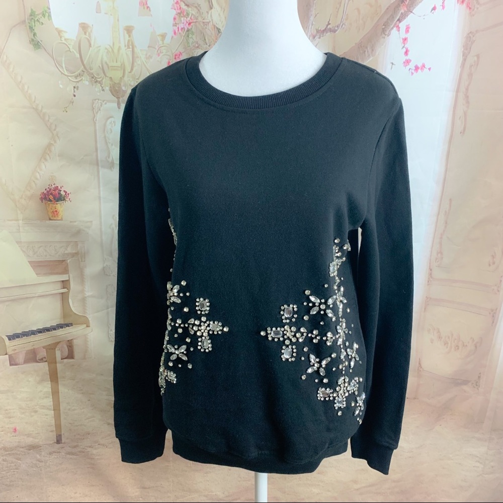 Hemant & Nandita Jeweled Sweatshirt in black